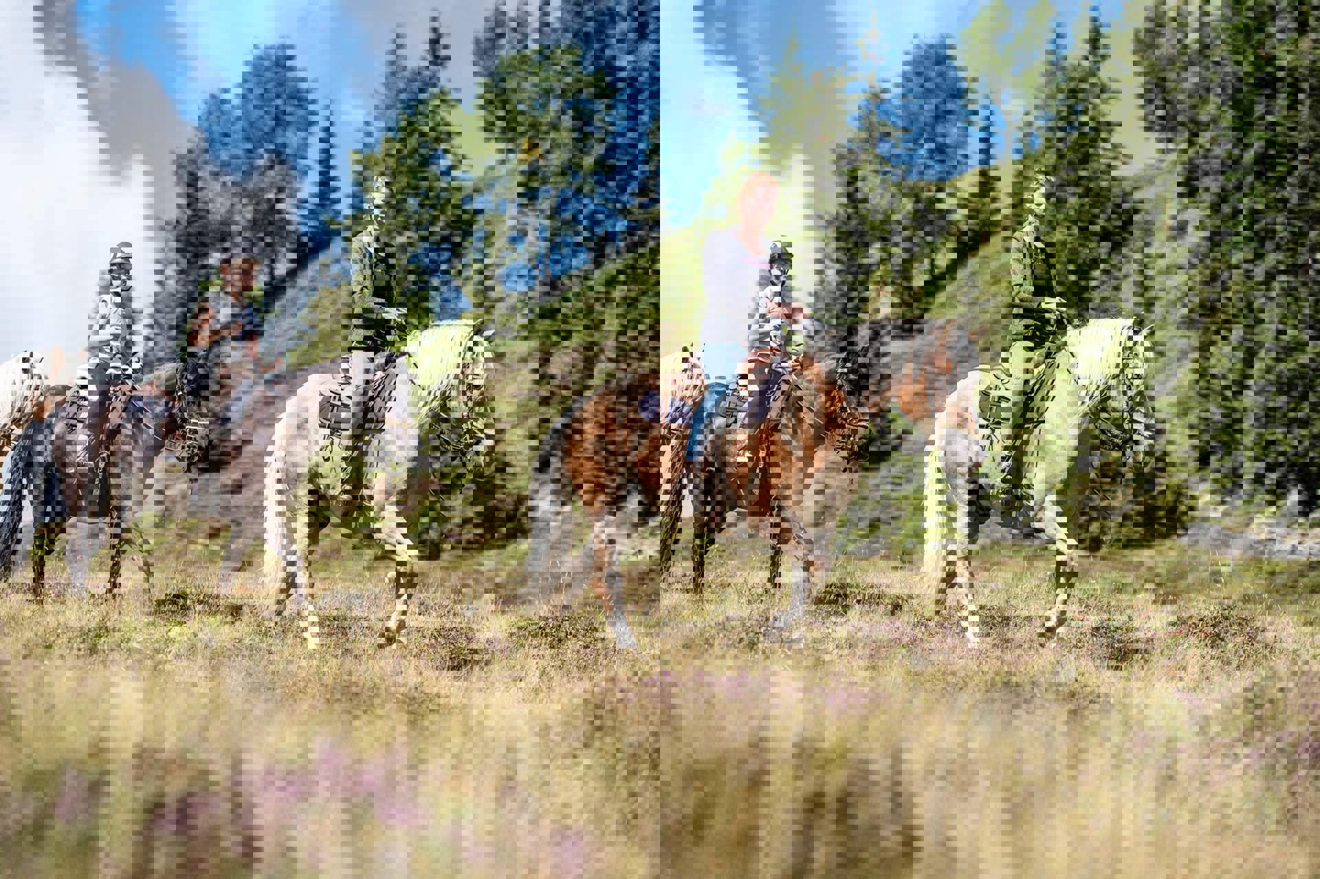 A cavallo con tutta la famiglia A cavallo con tutta la famiglia