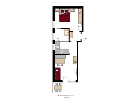 Appartement GAMPEN (2 Räume - ca. 39 m²)-6