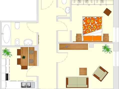 Apartment D1 - 2-4 Personen - 55m²-4