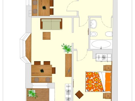 Apartment D2 - 2-4 Personen - 55m²-13