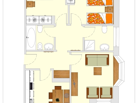 Apartment E - 4-6 Personen - 75m²-24
