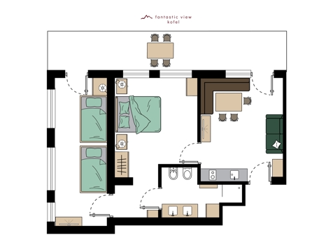 Appartement KOFEL (3 Räume ca. 50 m²)-5