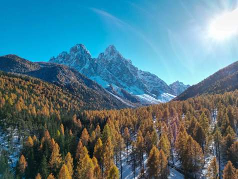Autunno in Alto Adige con montani dorati