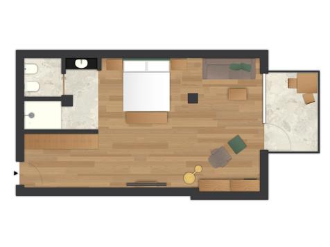 Comfort room with wooden floor image 8
