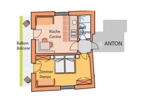 Ferienwohnungen Mini - Appartement Anton image 1