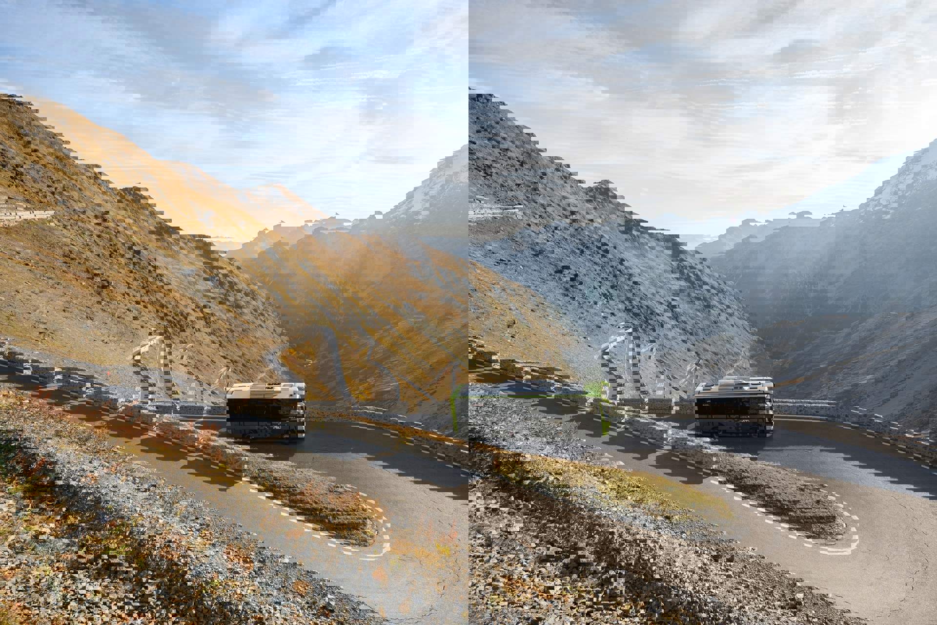 In autobus sul Passo dello Stelvio In autobus sul Passo dello Stelvio