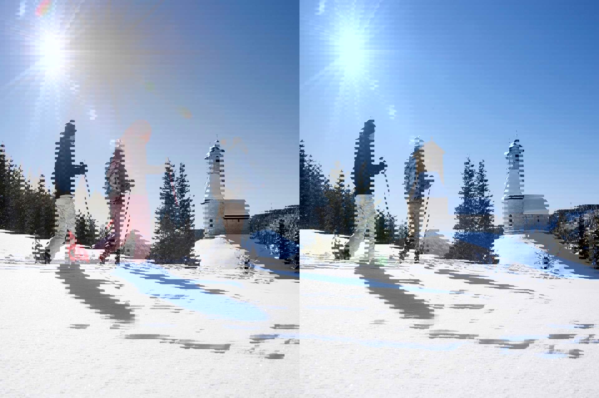 Schneeschuhwandern am Vigiljoch Schneeschuhwandern am Vigiljoch