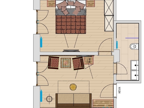 Suite with south-facing balcony image 2