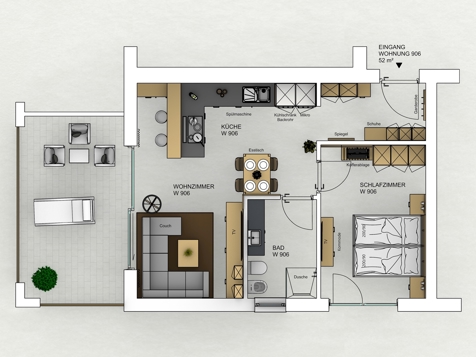 Typ 14 - One Bedroom Suite mit Terrasse image 6