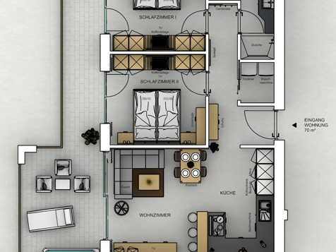 Typ 15 - Two Bedroom Suite Terrasse & Whirlpool image 6