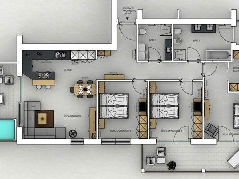 Typ 16 - Three Bedroom Panorama Suite m. Whirlpool image 6